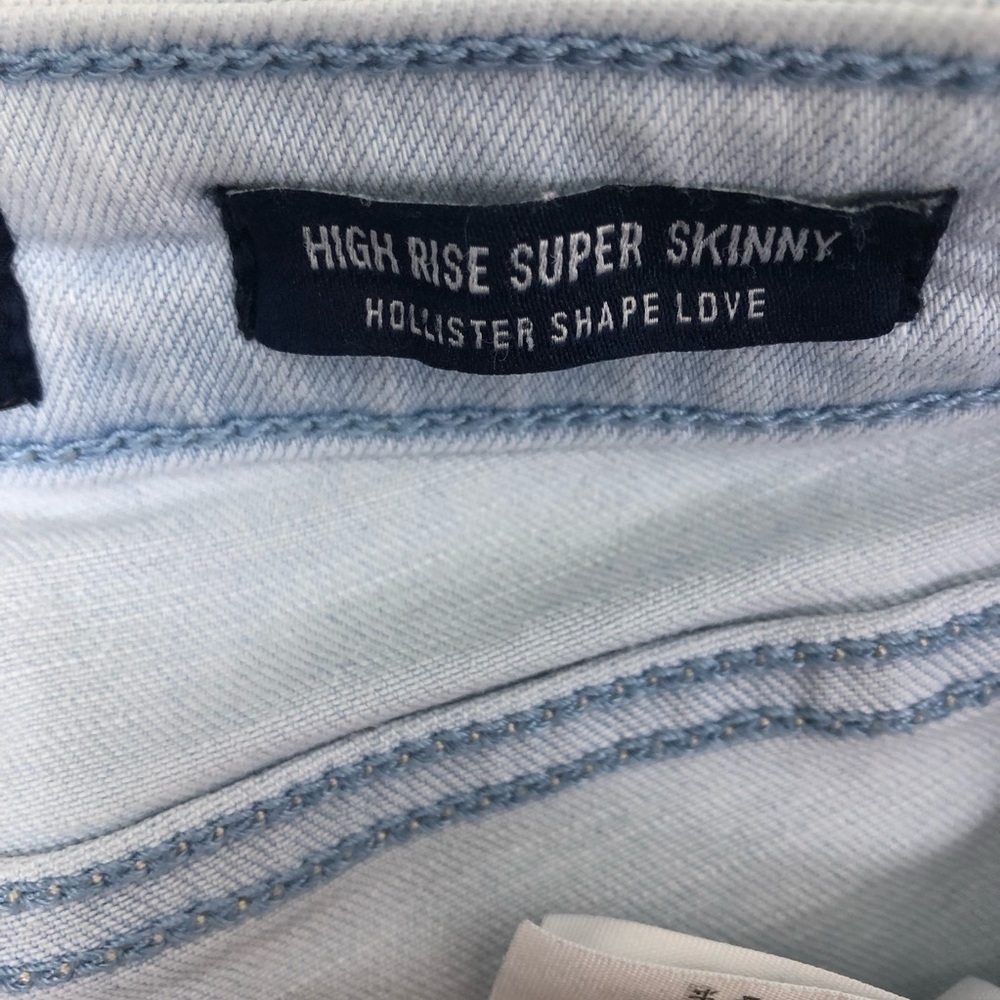 Hollister High-rise Super skinny distressed jeans size 24 light wash grunge - Picture 15 of 16